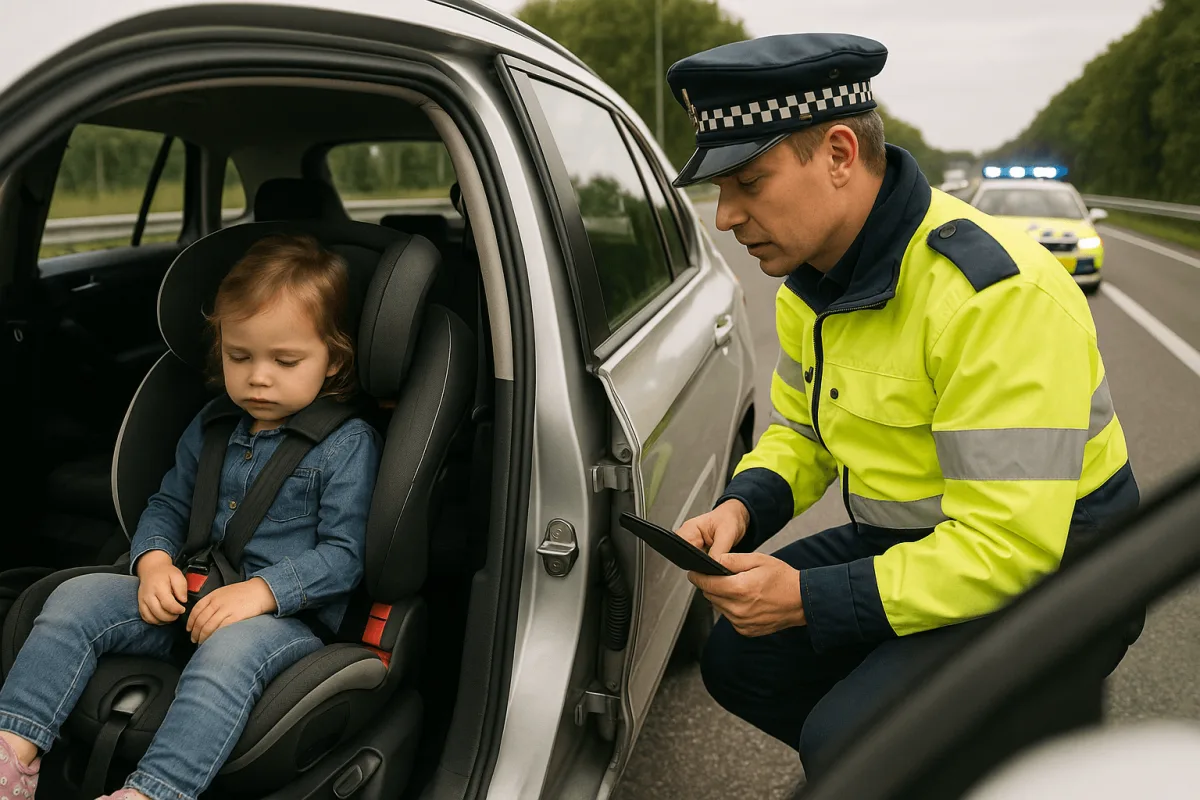autostoeltje kind wettelijk verplicht politie controle snelweg