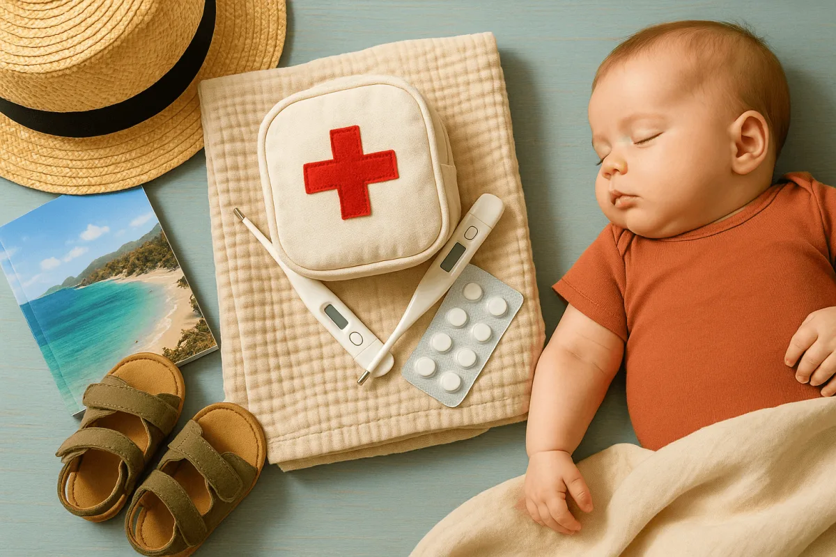 baby medisch setje EHBO vakantie thermometer paracetamol