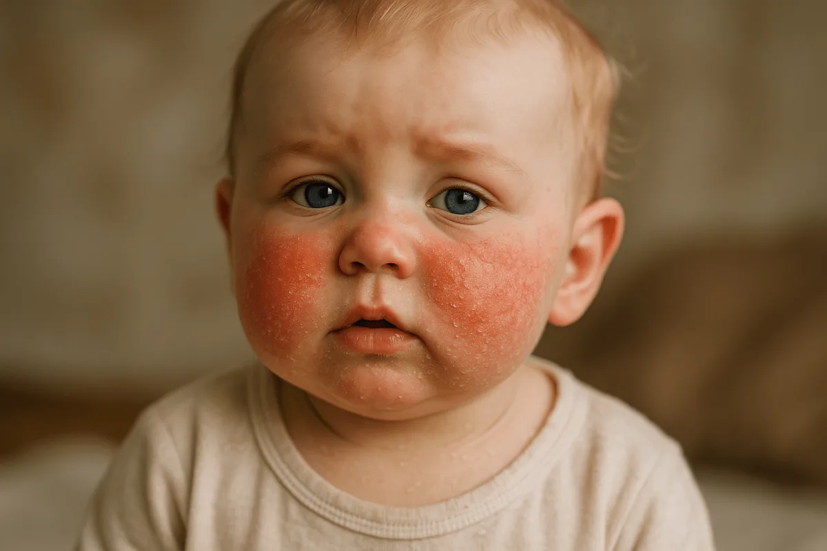 Baby heeft rode wangen en schilfers: is het eczeem of iets anders?