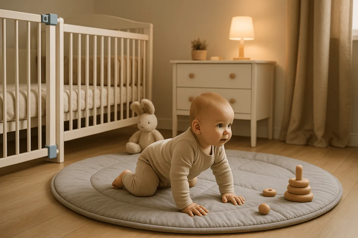 babyproof slaapkamer veilig ingericht met speelmat