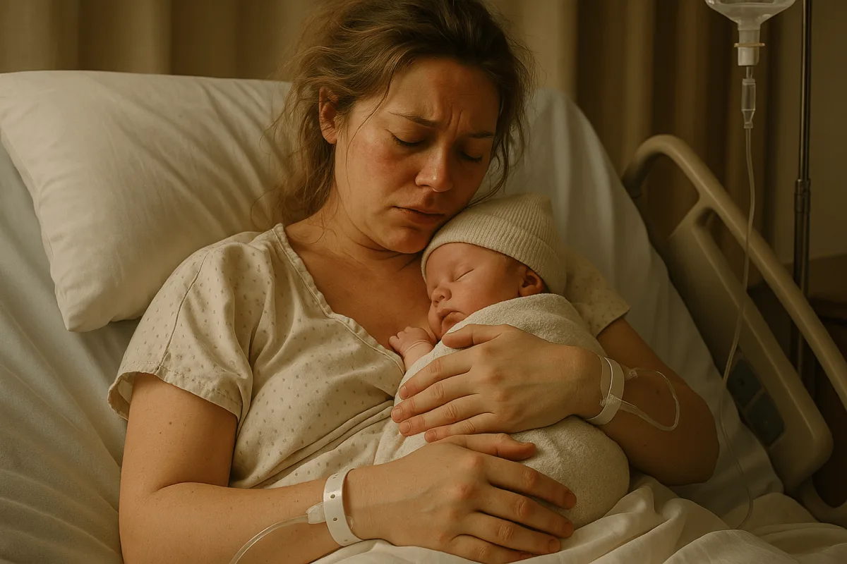eerste dagen postnatale periode moeder met pasgeboren baby in ziekenhuis