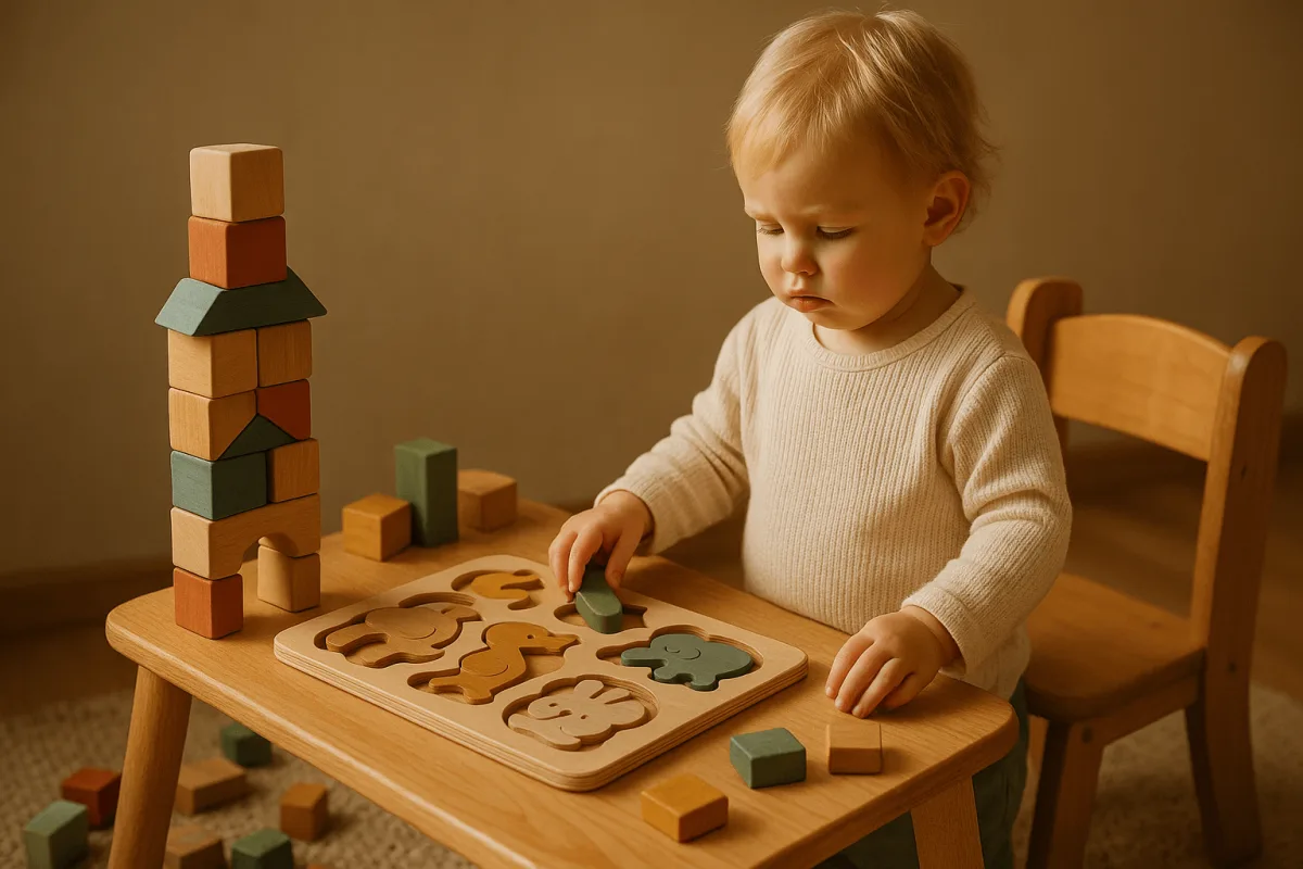houten speelgoed peuter duurzame materialen zoals blokken en puzzels