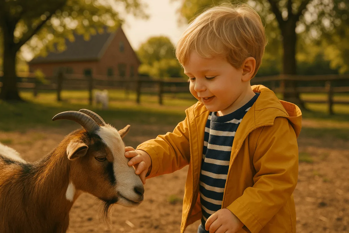 kleuter aait geit op kinderboerderij Utrecht Amsterdam meivakantie