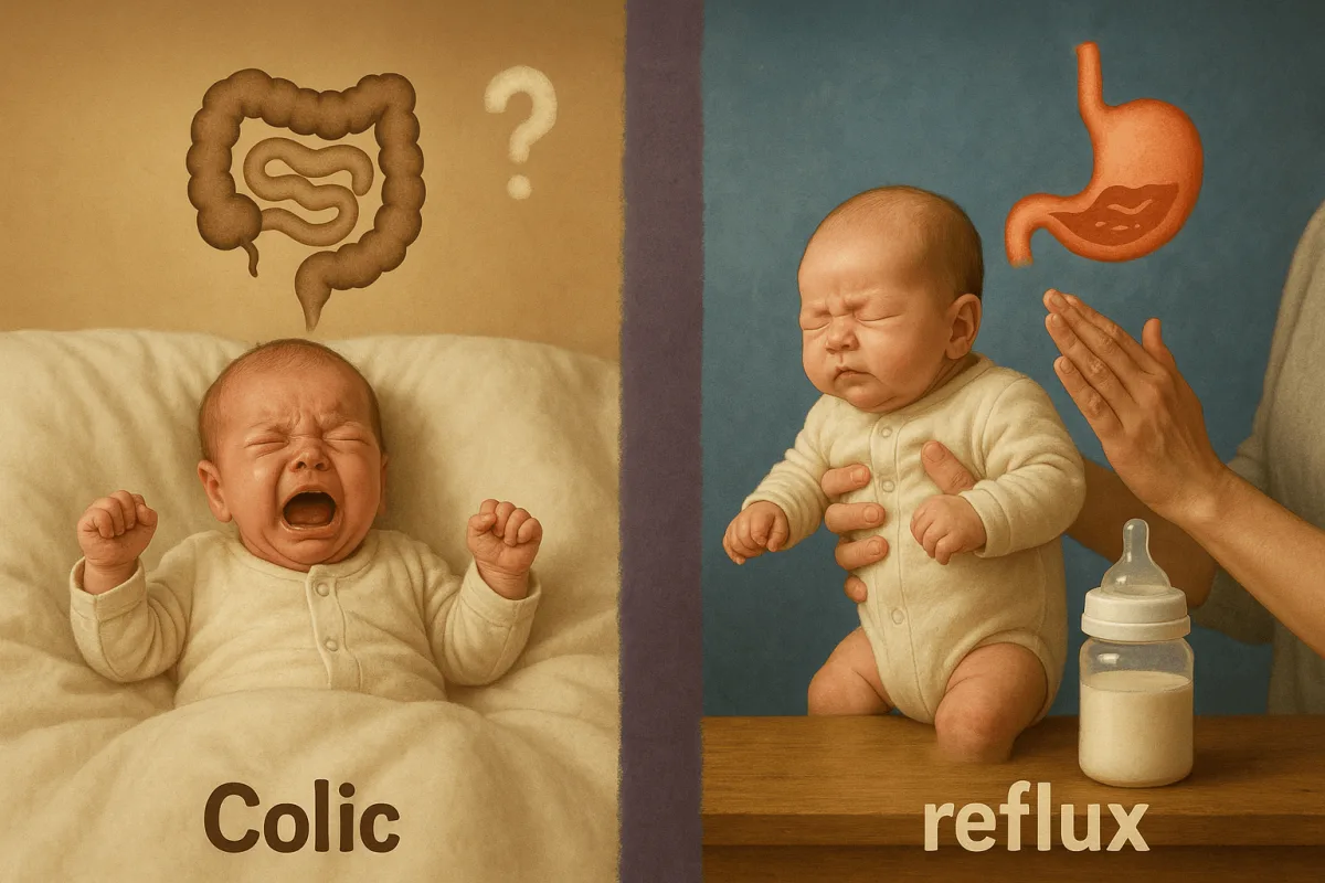 koliek reflux onderscheid baby huilt met opgezette buik
