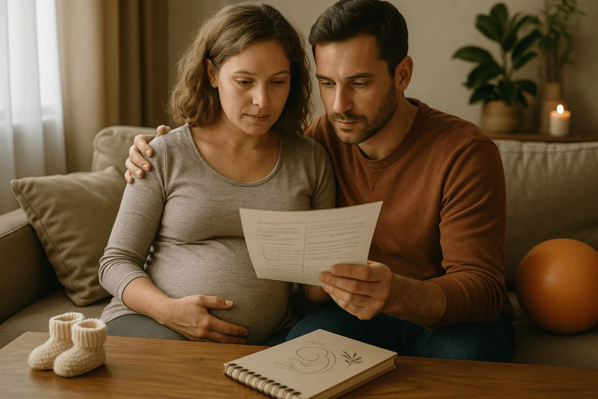 koppel bespreekt samen geboorteplan als partner voorbereiding bevalling