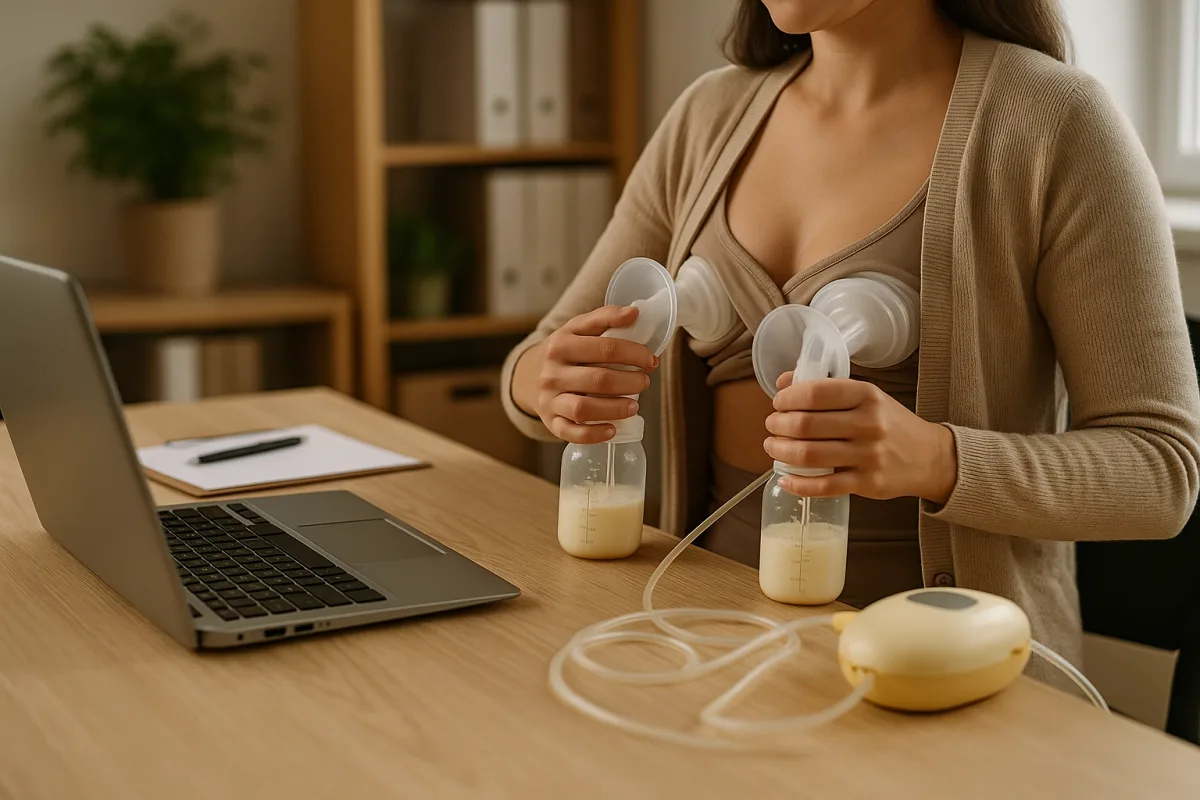 moeder kolft melk af op het werk, borstvoeding werken combineren