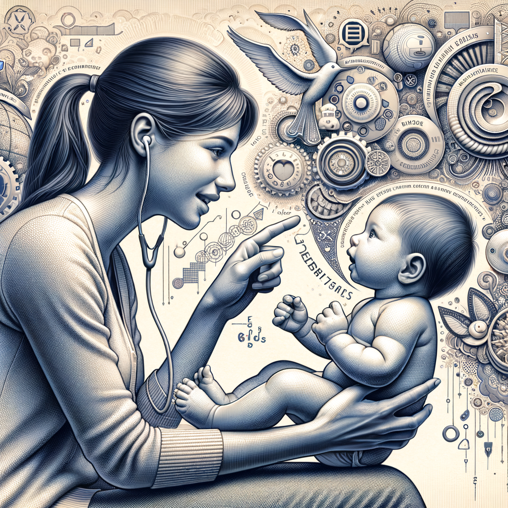 ouder praat met baby van zes maanden oud, baby taalontwikkeling oefeningen