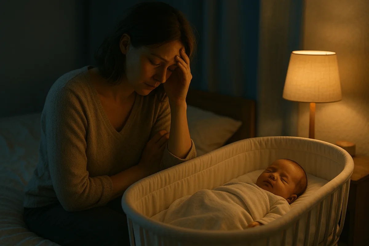 pasgeboren baby eerste maand slapen in wiegje thuis