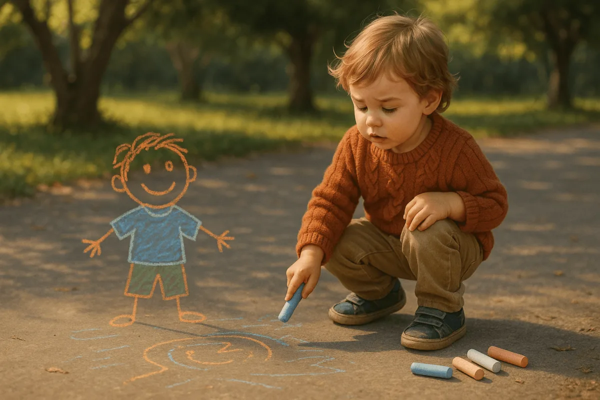 peuter fantasie spel denkbeeldige vriend tekening buiten