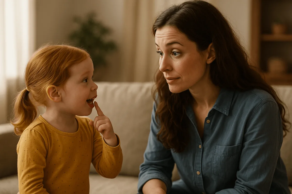 peuter liegen normale fase kind vertelt verhaaltje aan moeder