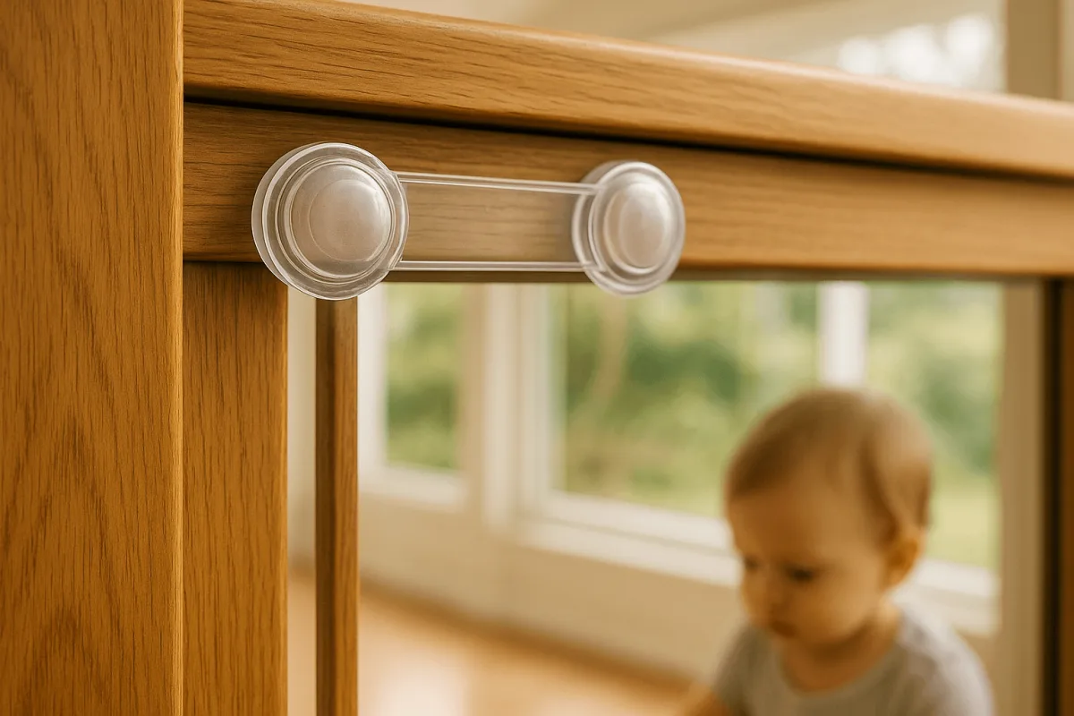 schuifdeursluiting transparant gemonteerd bovenrail babyveilig