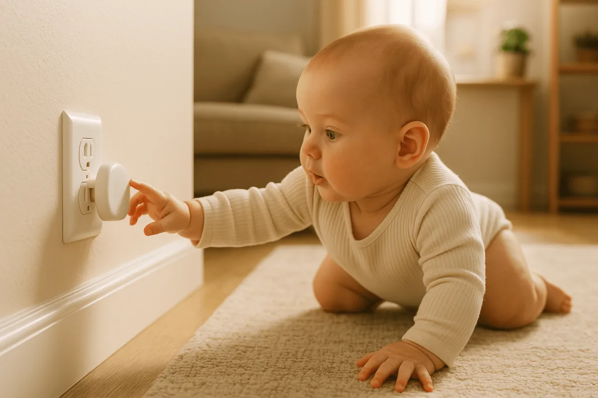 stopcontacten beveiligen baby woonkamer veiligheid