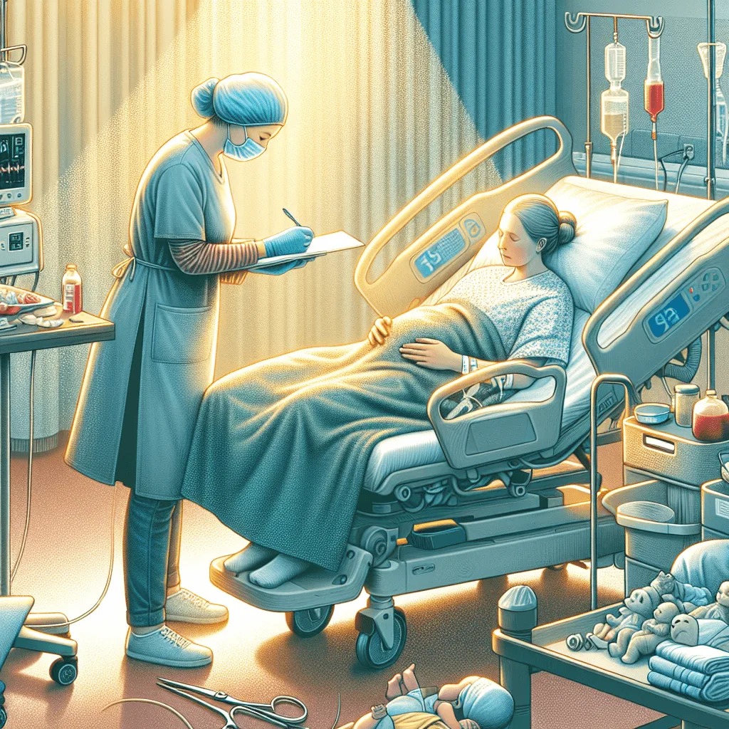 verloskundige controleert moeder vlak na bevalling in kraamkamer