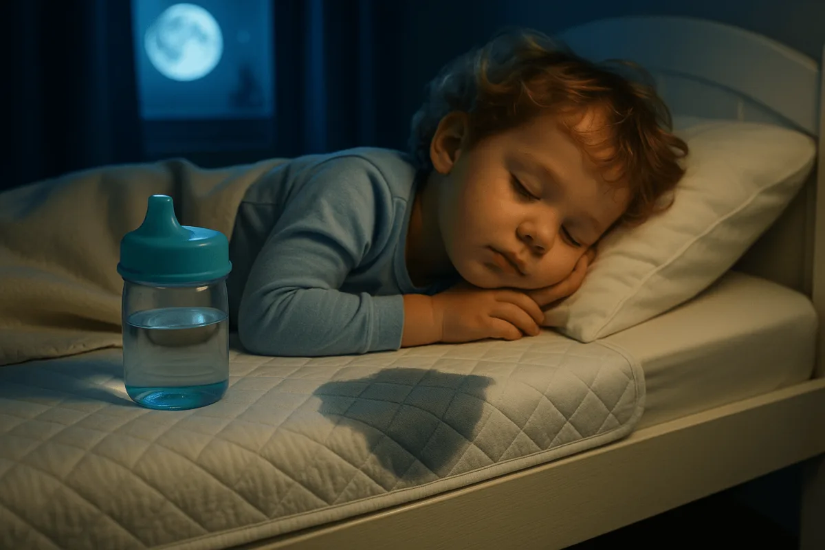 waterdichte matrasbeschermer op kinderbed voor bescherming nachtplas