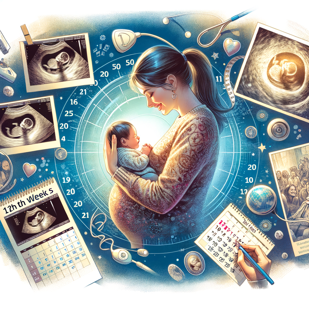 week 12 zwangerschap echo beeld van baby in baarmoeder