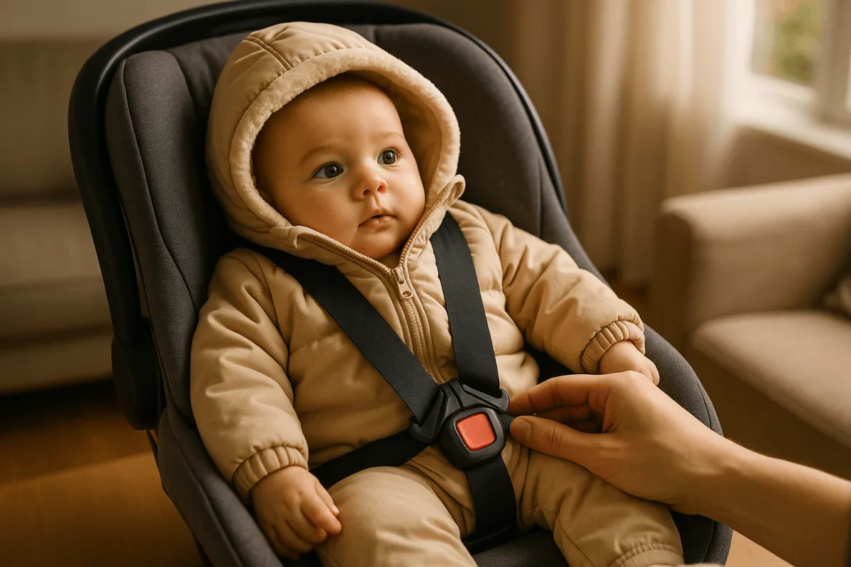 winterjas baby autostoeltje gordel veiligheidstest thuis uitvoeren