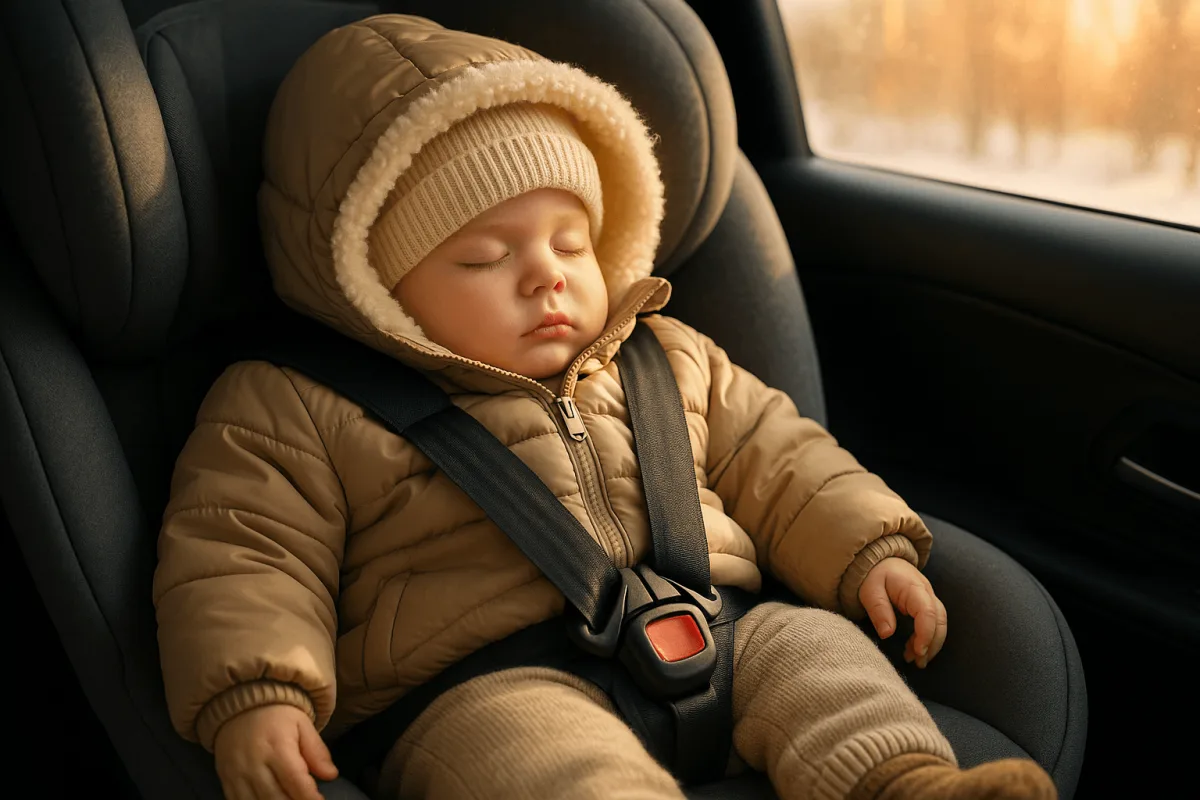 Korte winterjasjes voor baby’s: voorkomen van oververhitting in autostoeltje